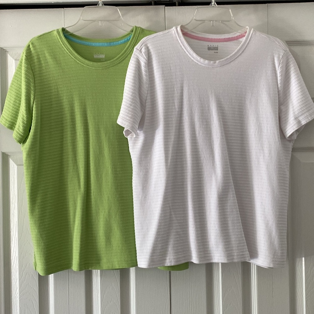 Set of 2 Ribbed Crewneck Tops